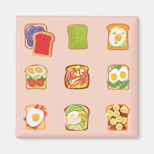 Brunch Toast Magneet (Voorkant)