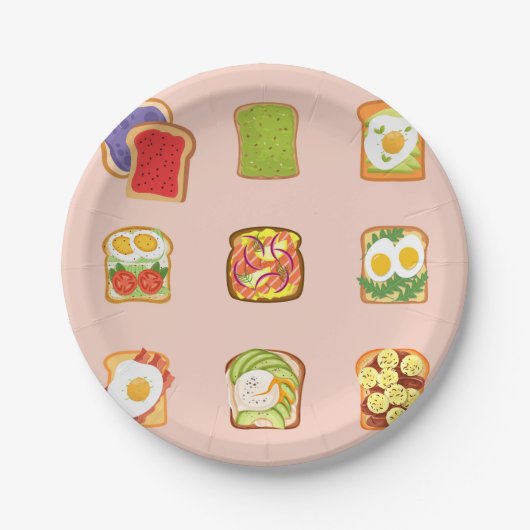 Brunch Toast Papieren Bordje (Voorkant)