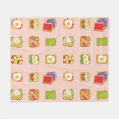 Brunch Toast Patroon Fleece Deken (Voorkant (Horizontaal))