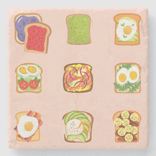 Brunch Toast Stenen Onderzetter