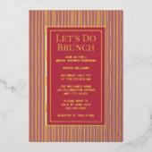 Brunch Uitnodigen Vrijgezellenfeest Custom Elegant Folie Uitnodiging (Voorkant)