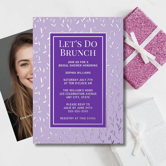 Brunch Uitnodiging Bruidsfeestje Aangepaste Bloeme