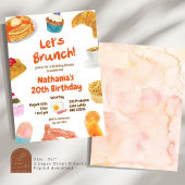Brunch Verjaardagsfeest Illustratie Uitnodiging