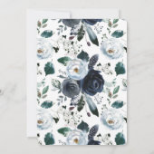 Brunch voor baby boy douche uitnodigingen pioenbla (Achterkant)