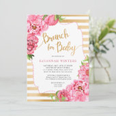 Brunch voor Baby, meisje baby shower uitnodiging (Staand voorkant)