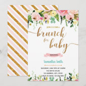 Brunch voor baby shower feestuitnodiging kaart (Voorkant / Achterkant)