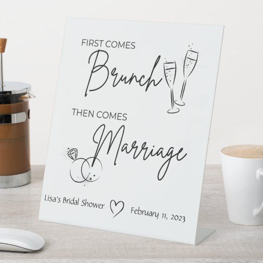 Brunch Vrijgezellenfeest Sign. Reclamebord Met Voetstuk (Insitu)