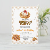 Brunch wafels verjaardagsuitnodiging kaart (Staand voorkant)