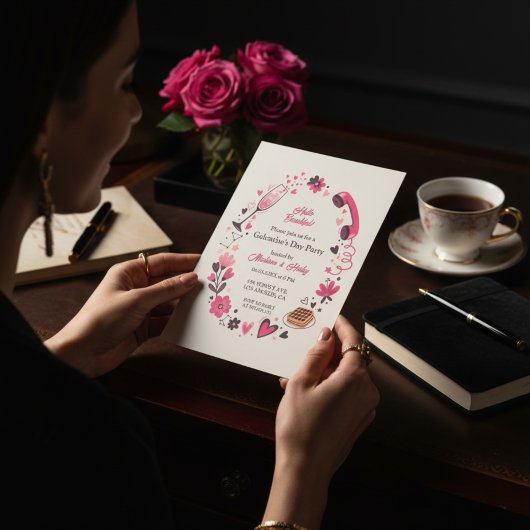 Brunch Waffle Galentine's Invitation Kaart