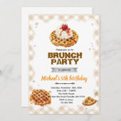 Brunch Waffles Birthday Invitation Kaart (Voorkant / Achterkant)