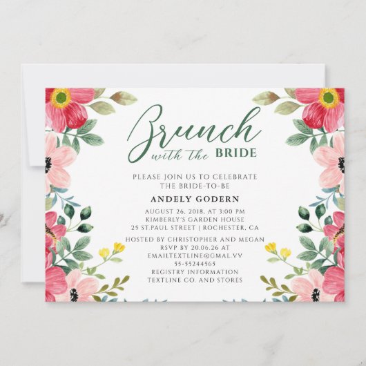 Brunch With the Bride Invitation Kaart (Voorkant)
