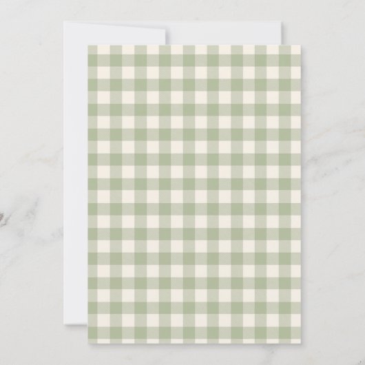 Brunch with the Bride Sage Green Gingham Shower  Kaart (Achterkant)