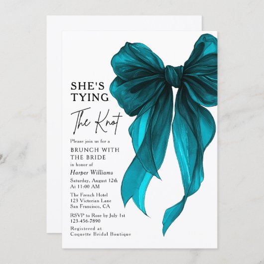 Brunch With The Bride She's Tying The Knot Bow Kaart (Voorkant / Achterkant)