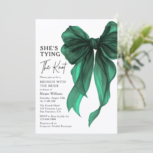 Brunch With The Bride She's Tying The Knot Bow Kaart (Staand voorkant)