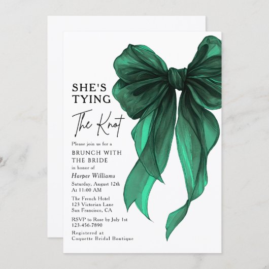 Brunch With The Bride She's Tying The Knot Bow Kaart (Voorkant / Achterkant)