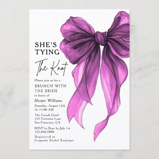 Brunch With The Bride She's Tying The Knot Bow Kaart (Voorkant)