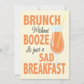 Brunch without Booze Brunch Invitation Kaart (Voorkant)