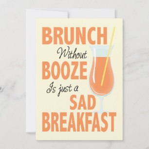 Brunch without Booze Brunch Invitation Kaart