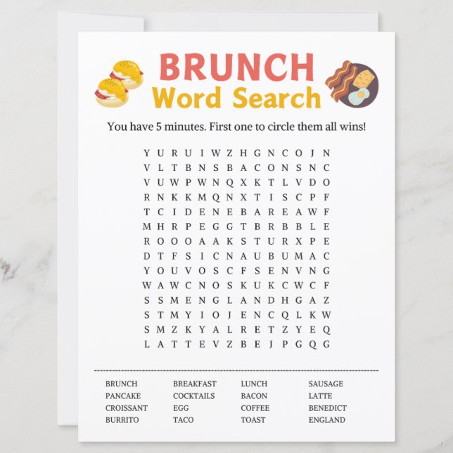 Brunch Word Search spel (Voorkant)