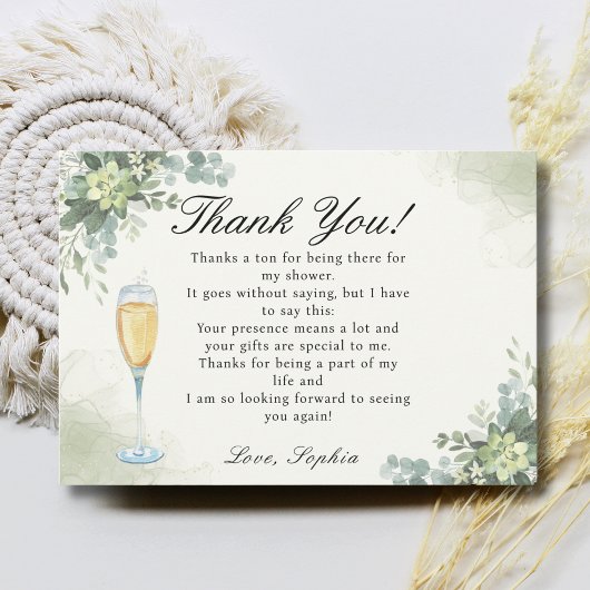 Brunch y Bubbly Glass of Champange Bedankkaart