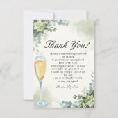 Brunch y Bubbly Glass of Champange Bridal Shower Bedankkaart (Voorkant)