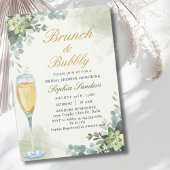 Brunch y Bubbly Glass of Champange Bridal Shower Kaart