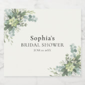 Brunch y Bubbly Glass of Champange Bridal Shower Sparkling Wijnetiket (Enkel label)