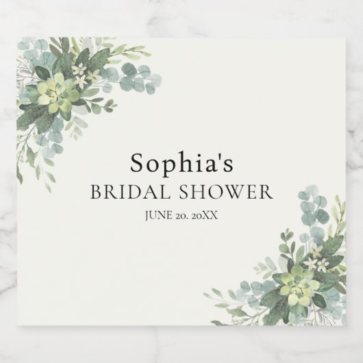 Brunch y Bubbly Glass of Champange Bridal Shower Sparkling Wijnetiket (Enkel label)