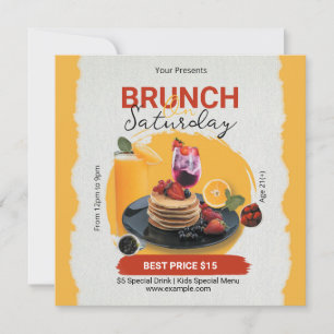 Brunch Zaterdag Flyer Feestdagenkaart