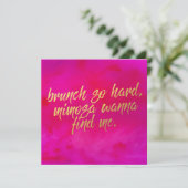 Brunch zo hard Invitation Pearl Shimmer Paper Kaart (Staand voorkant)