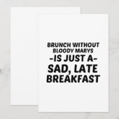 BRUNCH ZONDER BLOODY MARYS SAD LATE BREAKFAST KAART (Voorkant / Achterkant)
