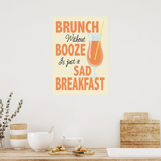 Brunch zonder Booze Brunch Poster (Keuken)