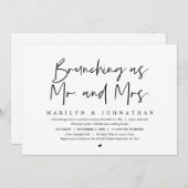 Brunching Als Mr. en Mrs. Post, bruiloft brunch Kaart (Voorkant / Achterkant)