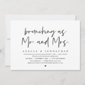 Brunching Als Mr. en Mrs. Post, bruiloft brunch Kaart (Voorkant)