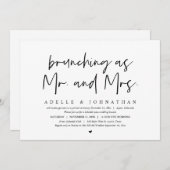 Brunching Als Mr. en Mrs. Post, bruiloft brunch Kaart (Voorkant / Achterkant)