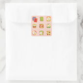 brunchtoast vierkante sticker (Tas)