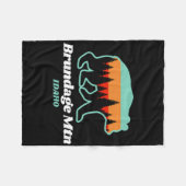 Brundage Mountain Idaho Skiing Snowboarding Bear Fleece Deken (Voorkant (Horizontaal))