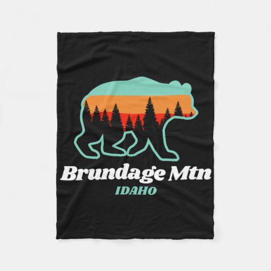 Brundage Mountain Idaho Skiing Snowboarding Bear Fleece Deken (Voorkant)