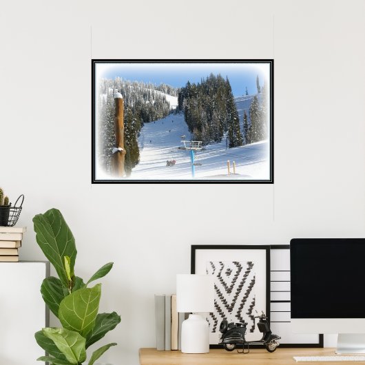 Brundage Ski Resort in McCall Idaho Poster (Thuiskantoor)