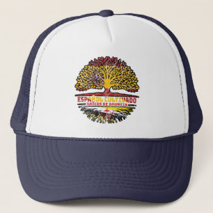 Brunei Bruneiaans Spaans Spanje Boomwortels Vlag Trucker Pet
