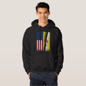 Brunei  Bruneian American Flags Proud USA Brunei Hoodie (Voorkant volledig)