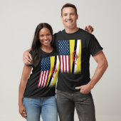 Brunei  Bruneian American Flags Proud USA Brunei T-shirt (Unisex)