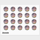 Brunei Bruneian American USA Tree Roots Flag Ronde Sticker (Vel)