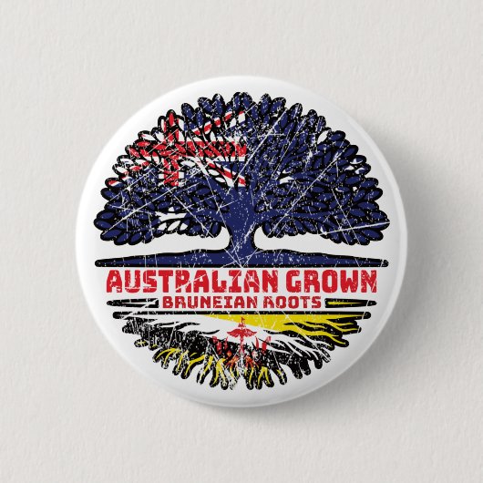 Brunei Bruneian Australian Australia Tree Roots Ronde Button 5,7 Cm (Voorkant)