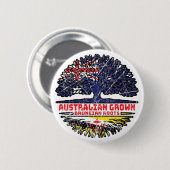 Brunei Bruneian Australian Australia Tree Roots Ronde Button 5,7 Cm (Voorkant /achterkant)