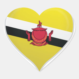 Brunei Darussalam liefde vlag trots hart Sticker