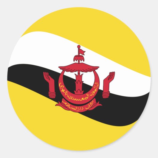 Brunei Fisheye Vlag Sticker (Voorkant)