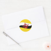 Brunei Fisheye Vlag Sticker (Envelop)