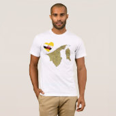 Brunei Flag Heart en Map T-Shirt (Voorkant volledig)