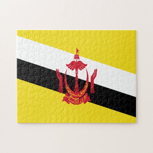 Brunei Flag Jigzaag Puzzle Legpuzzel (Horizontaal)